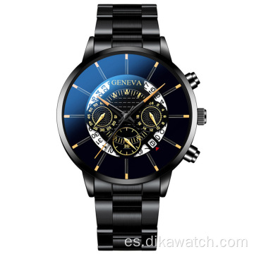 2021 Geneva Fashion Relojes para hombre de las mejores marcas de lujo Reloj de pulsera de cuarzo Hombres Fecha Casual Oro Acero Relogio Masculino montre homme